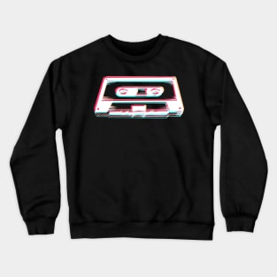 Old School Music Tape In Glitch Style Crewneck Sweatshirt